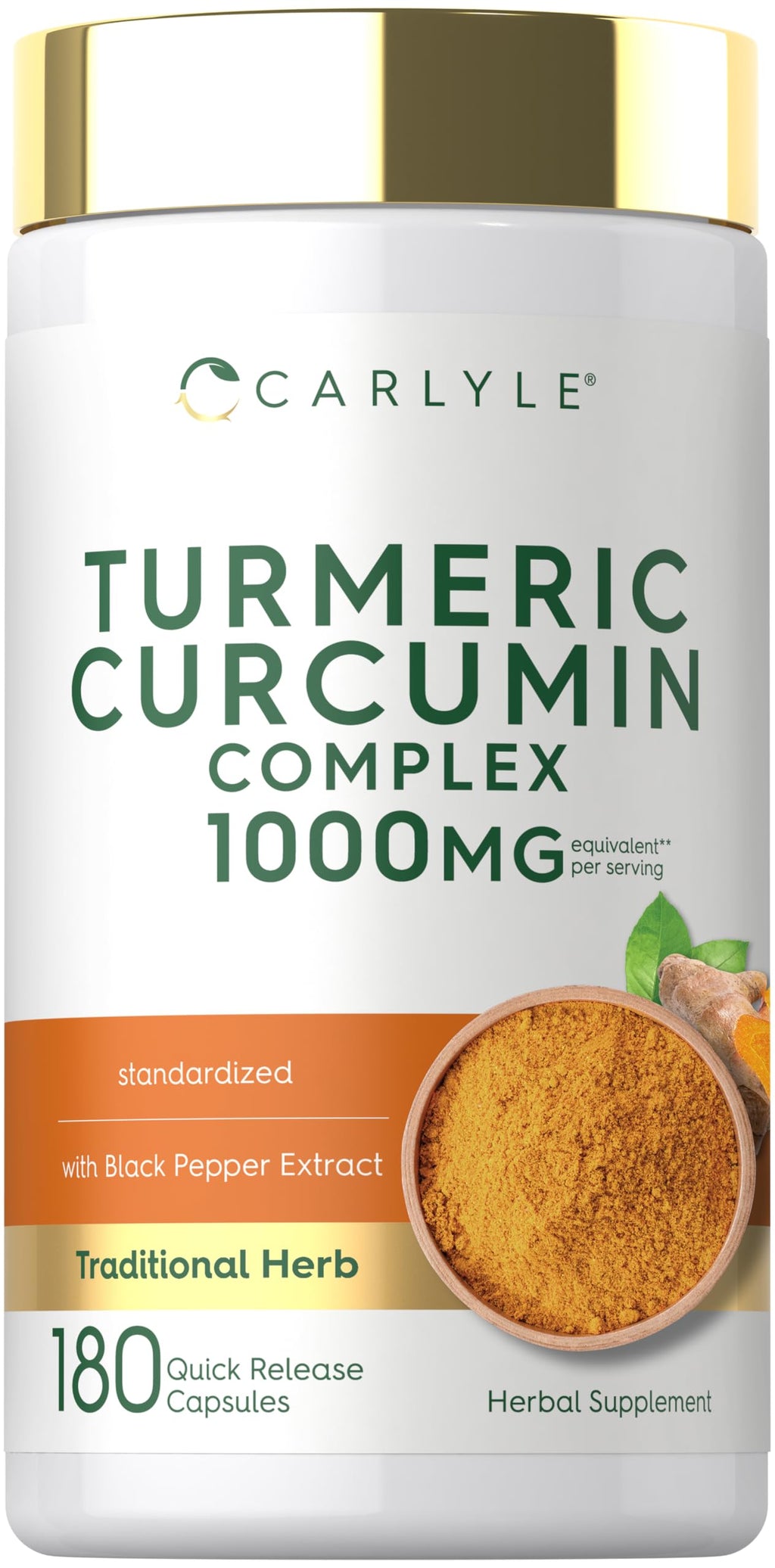 Carlyle Turmeric Curcumin with Black Pepper | 180 Capsules