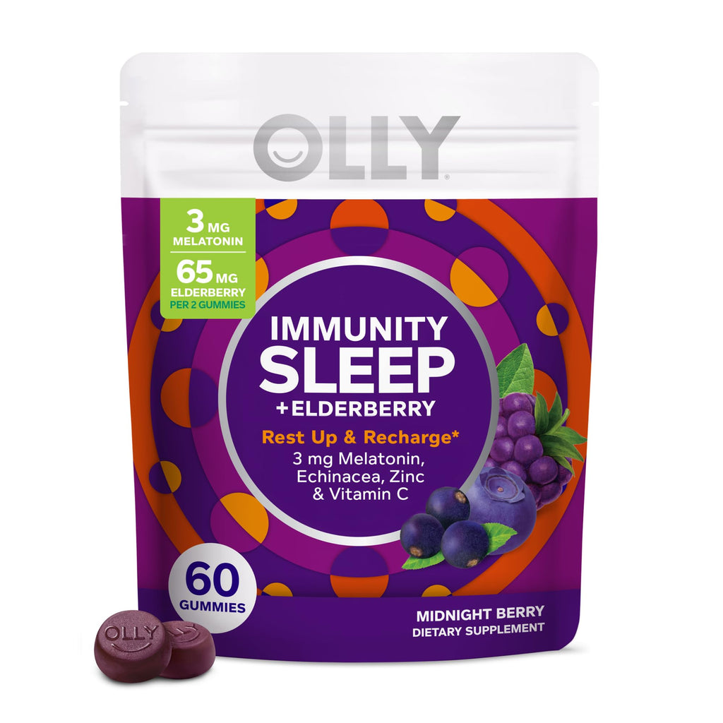OLLY Immunity Sleep + Elderberry Gummies, Immune & Sleep Support*- 60 Count