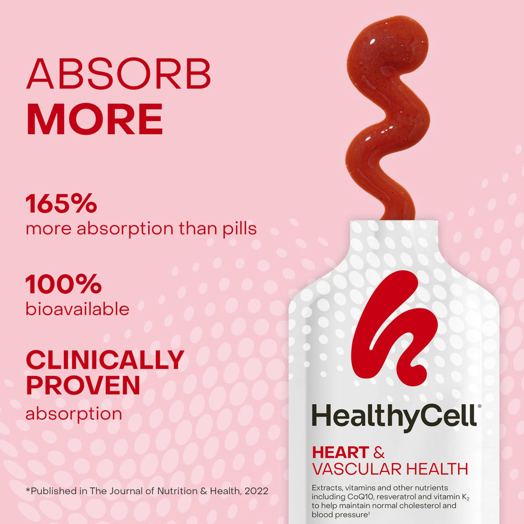 HealthyCell Heart & Vascular Health Daily Liquid Supplement - 14 Gel Packs