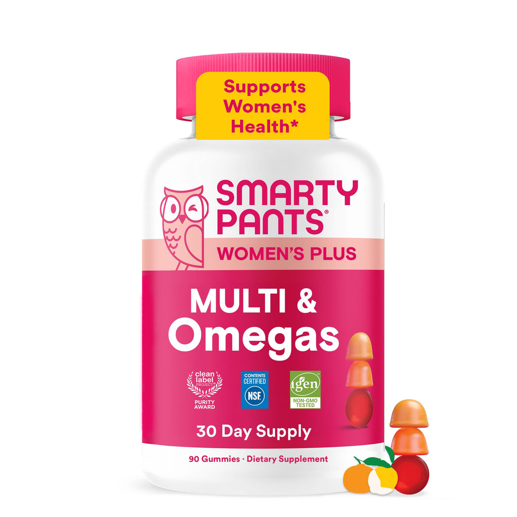 SmartyPants Women's Multivitamin Gummies, Vitamin D & C, Omega 3, 90 Ct