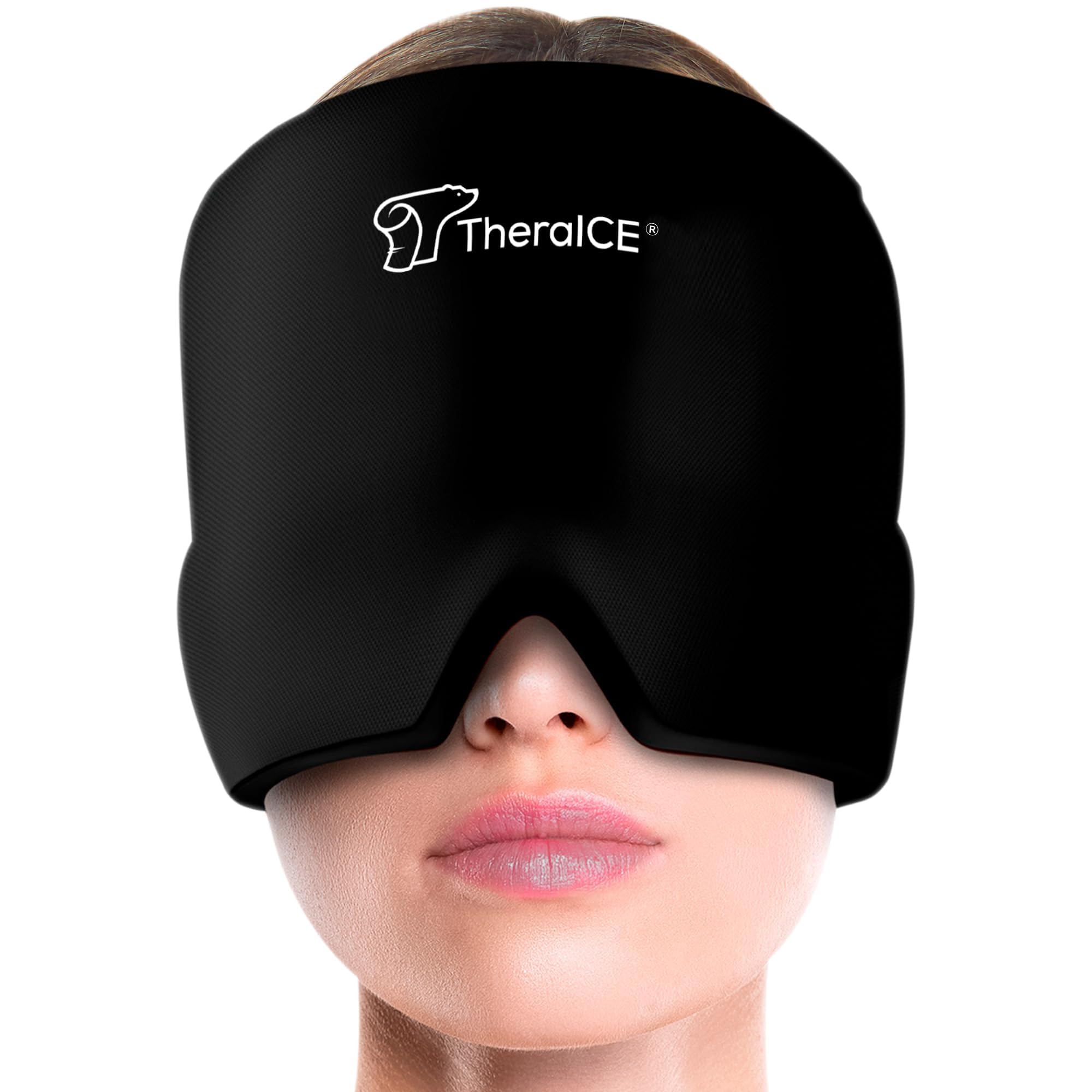 TheraICE Migraine Relief Cap, Headache Hat Ice Pack Mask, Cooling Head Wrap | Soothing Cold Compress Gel for Sinus Tension, Stress, Hangover and Puffy Eyes, a Great Birthday Gift for Mom or Her