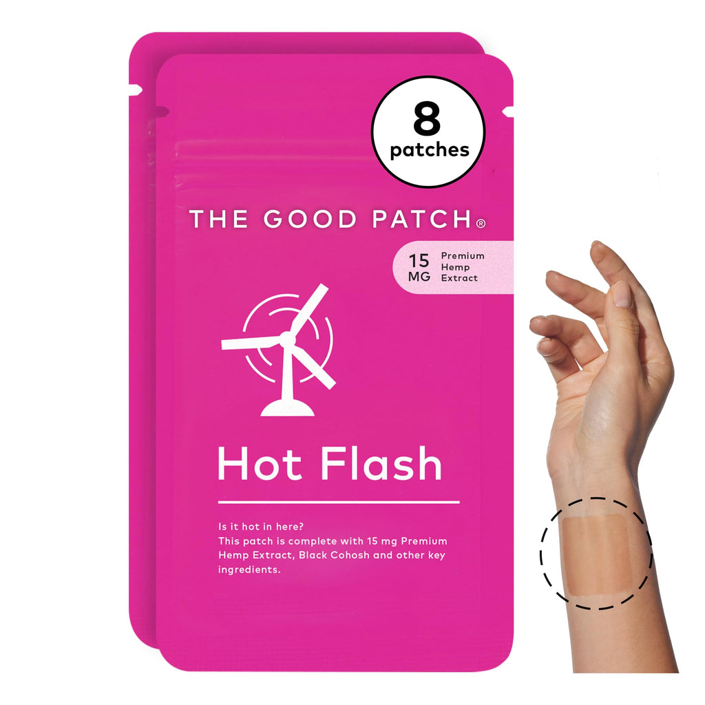 The Good Patch Hot Flash Hemp Cooling Patches (8 Total Patches) | Hemp Extract, Black Cohosh and Black Pepper Patches for Cooling Comfort, Midlife Wellness, Daily Wear and Daytime Support