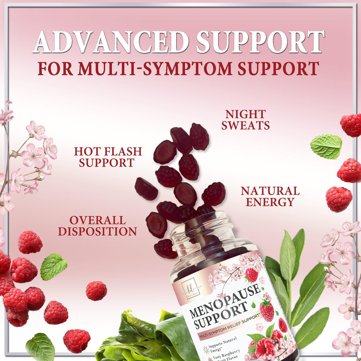Menopause Supplements for Women - Complete Women's Menopause Relief Gummies with Black Cohosh for Natural Mild Hot Flashes & Night Sweats Support - Female Menopause Gummy Supplement - 60 Gummies