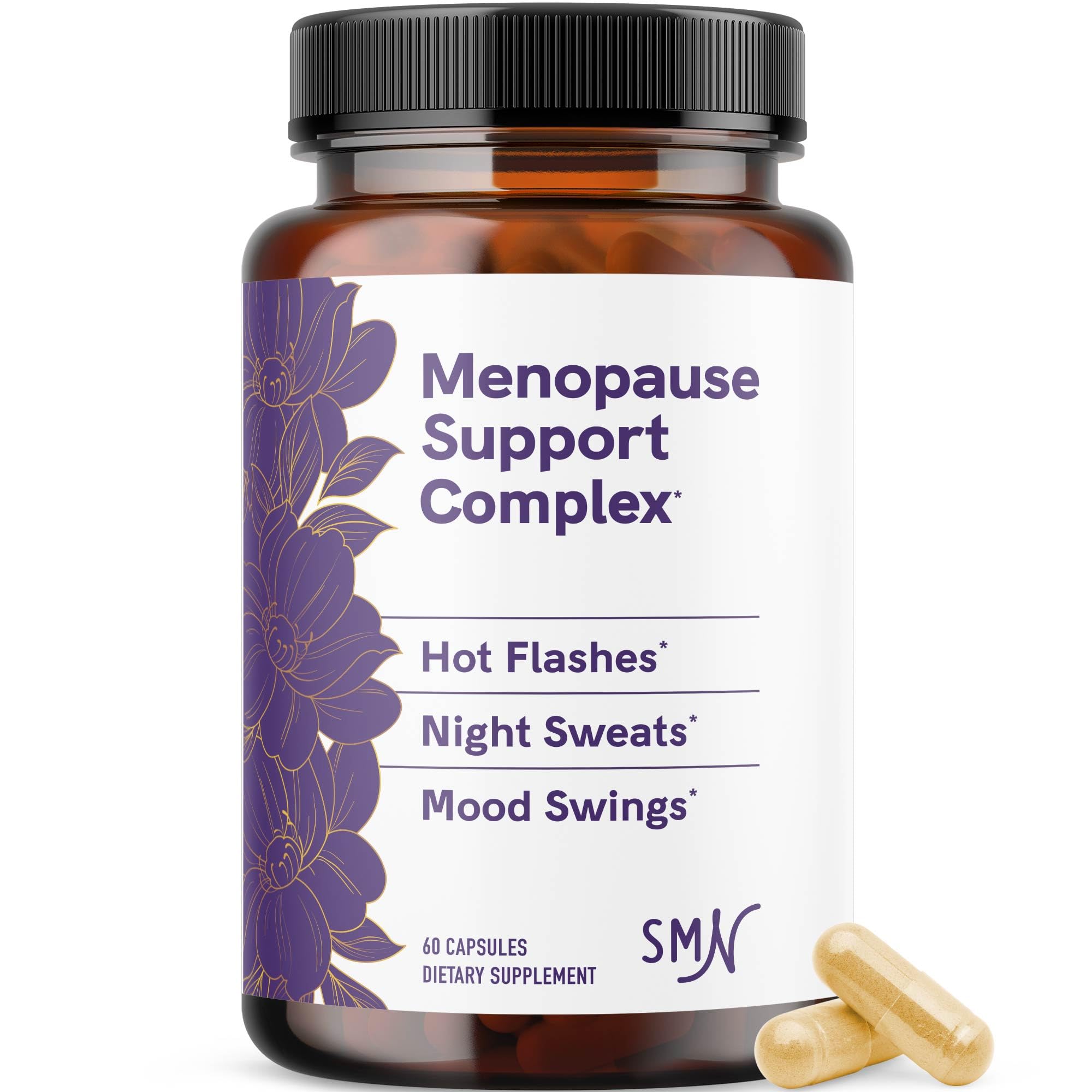 Menopause Supplement for Women Hot Flashes, Night Sweats, Hormone Balance | Menopause Relief for Women & Perimenopause Support, With Black Cohosh DIM and Red Clover, Third-Party Tested, 60 Capsules