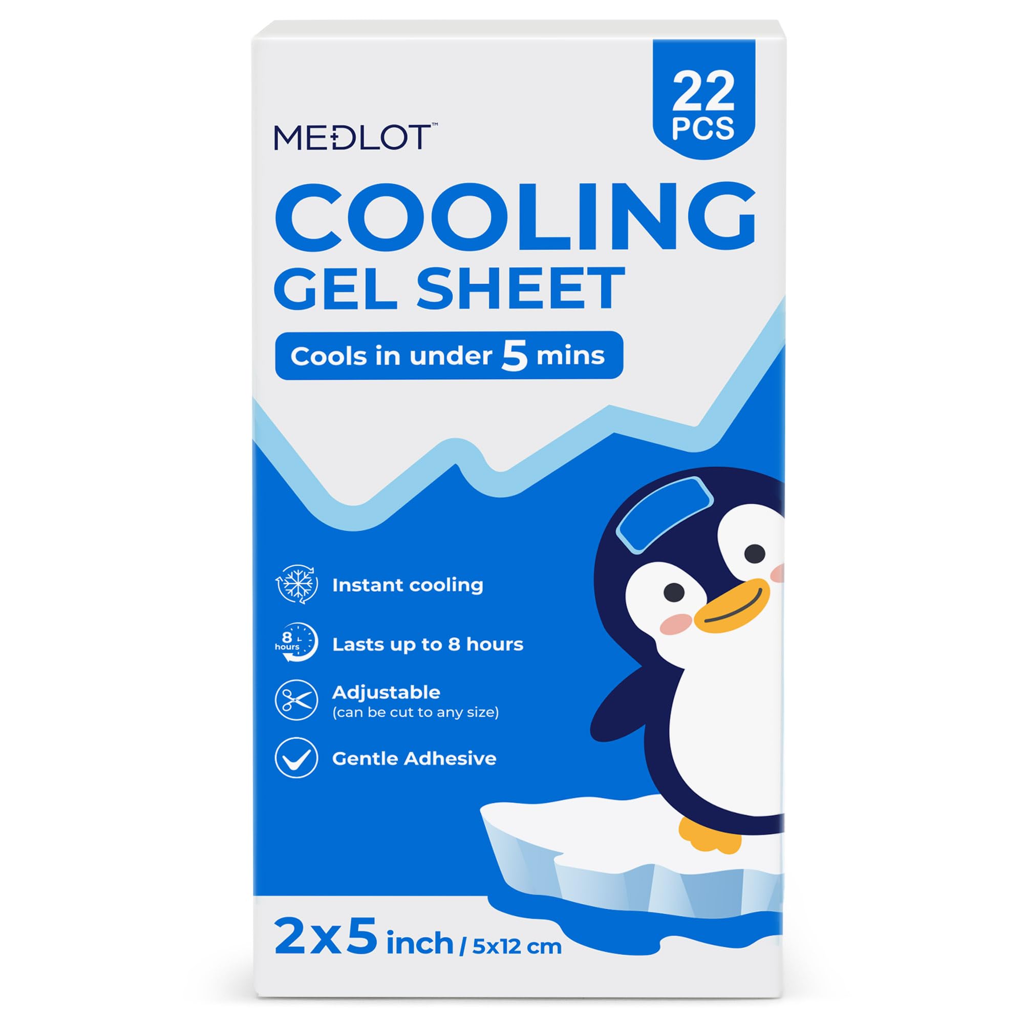 LotFancy Fever Patch for Kids, 22 Sheets, Cooling Patches for Hot Weather | Fever Reducer for Kids and Adults, Baby Cooling Pads, Gel Cool Patch for Fever, Headache Relief, Unscented, 4.7” x2”