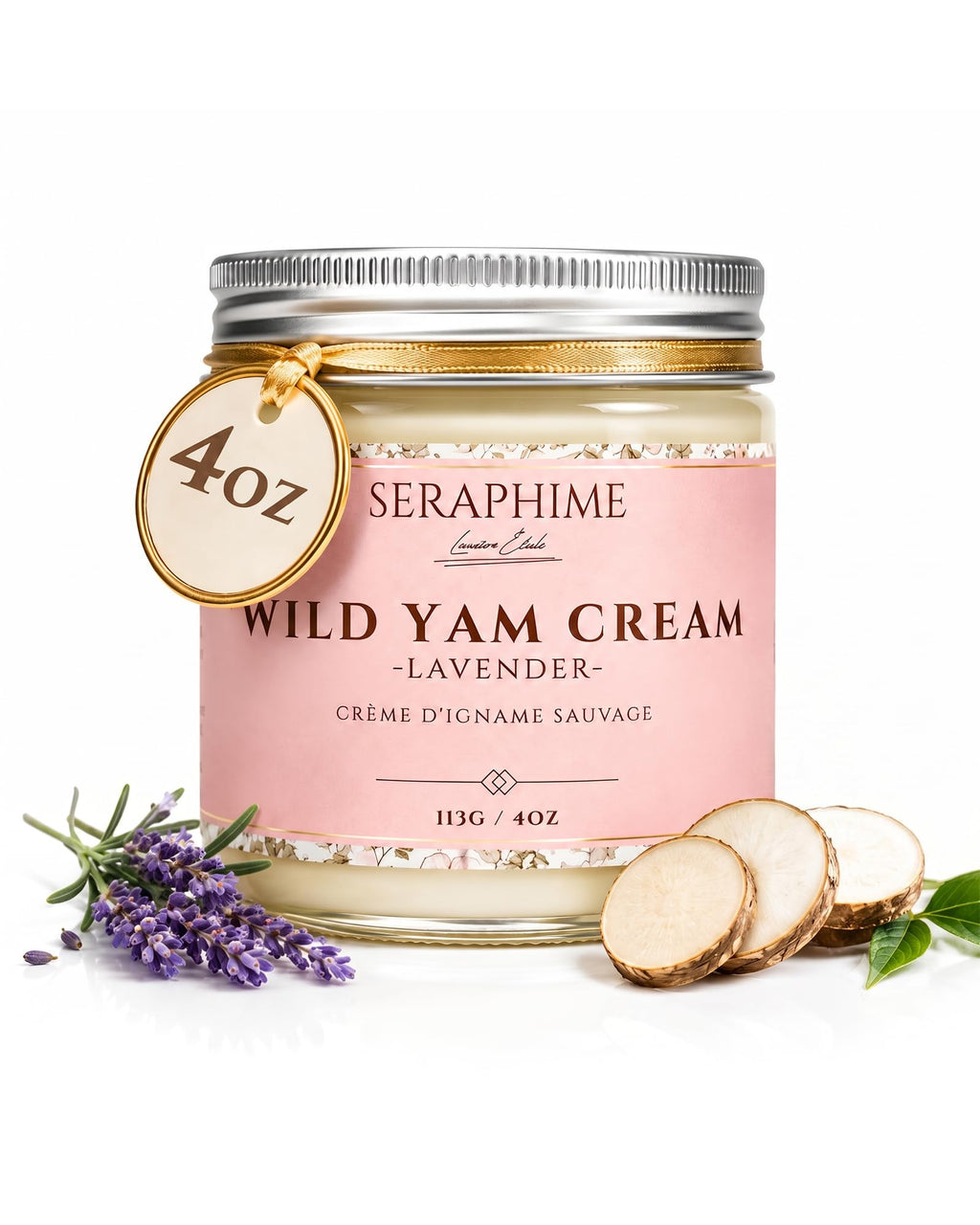 Wild Yam Cream Hormone Balance for Women , Lavender 4oz | Topical Menopause and PMS Support, for Hot Flashes, Night Sweats, Mood Swings and Low Energy, Hydrates and Supports Skin
