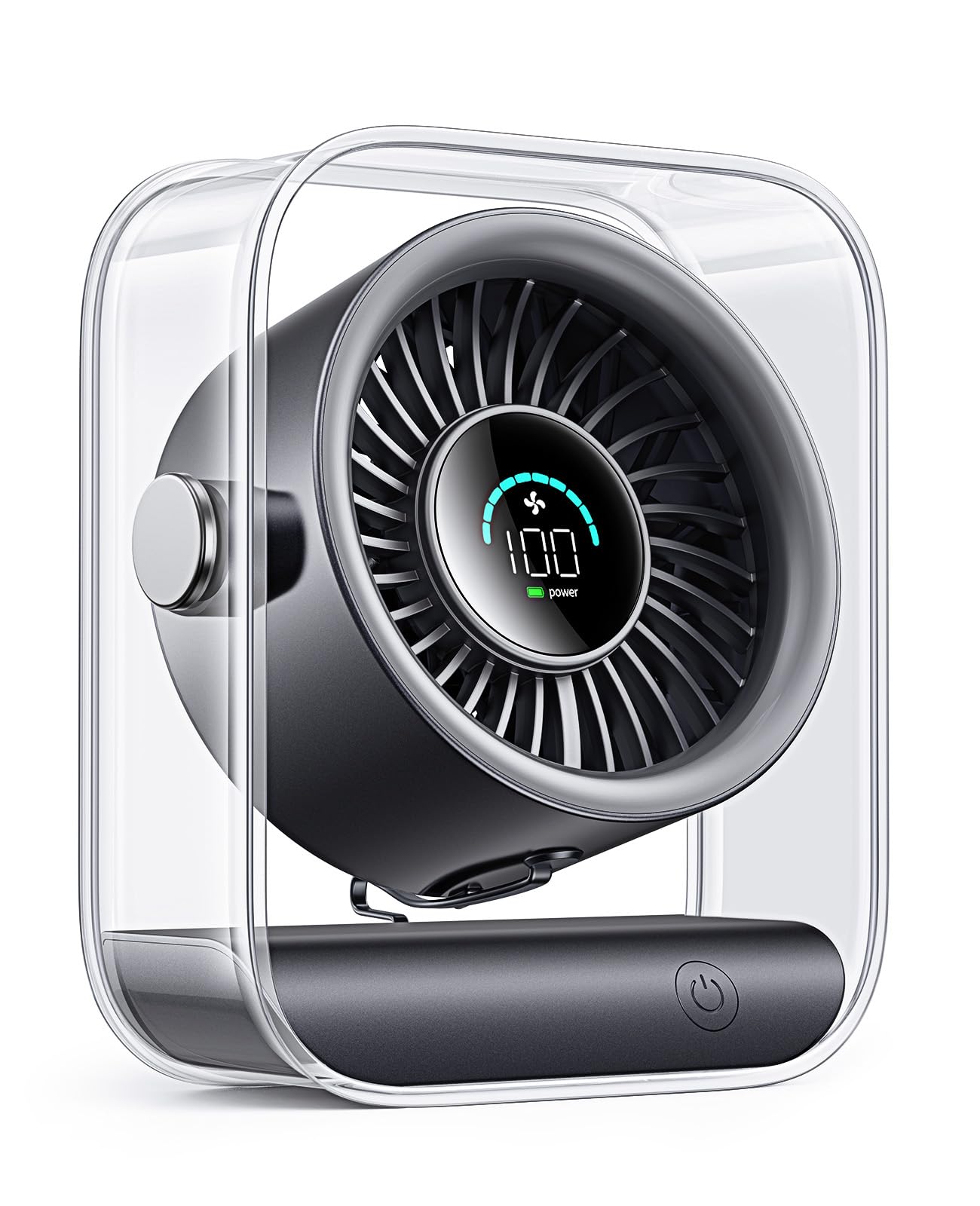DIGIX Portable Desk Fan for Bedroom, 100 Speeds, 90° Rotation, Rechargeable | Quiet Turbo Table Fan with LED Display. Portable USB Personal Cooling Fan for Office, Home, Travel & Camping
