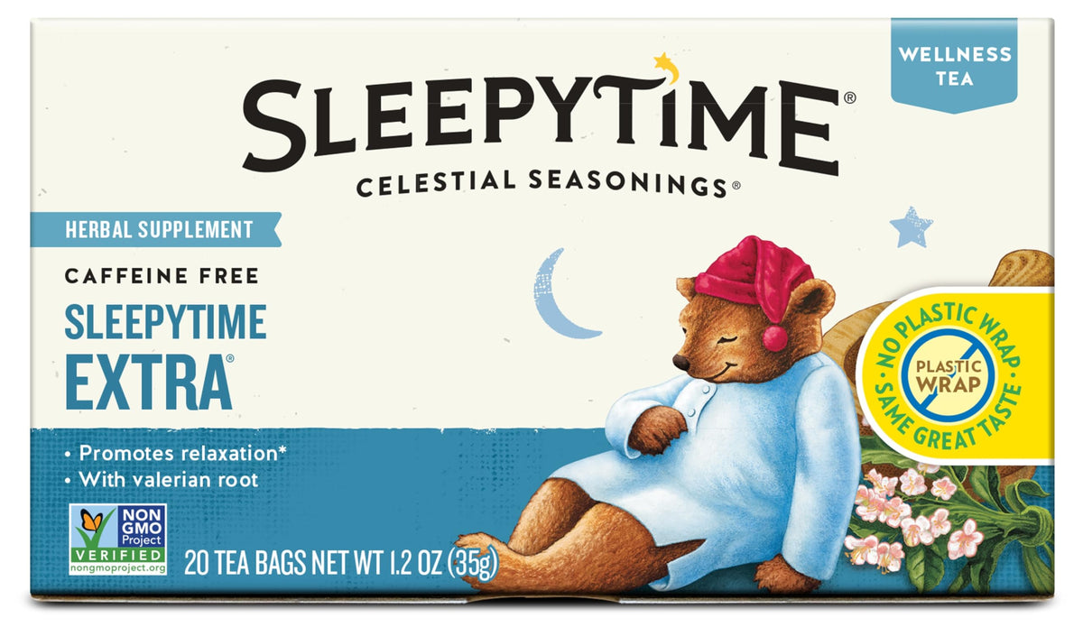Celestial Seasonings Sleepytime Ekstra Bitki Çayı, 20 Poşet Çay Kutusu