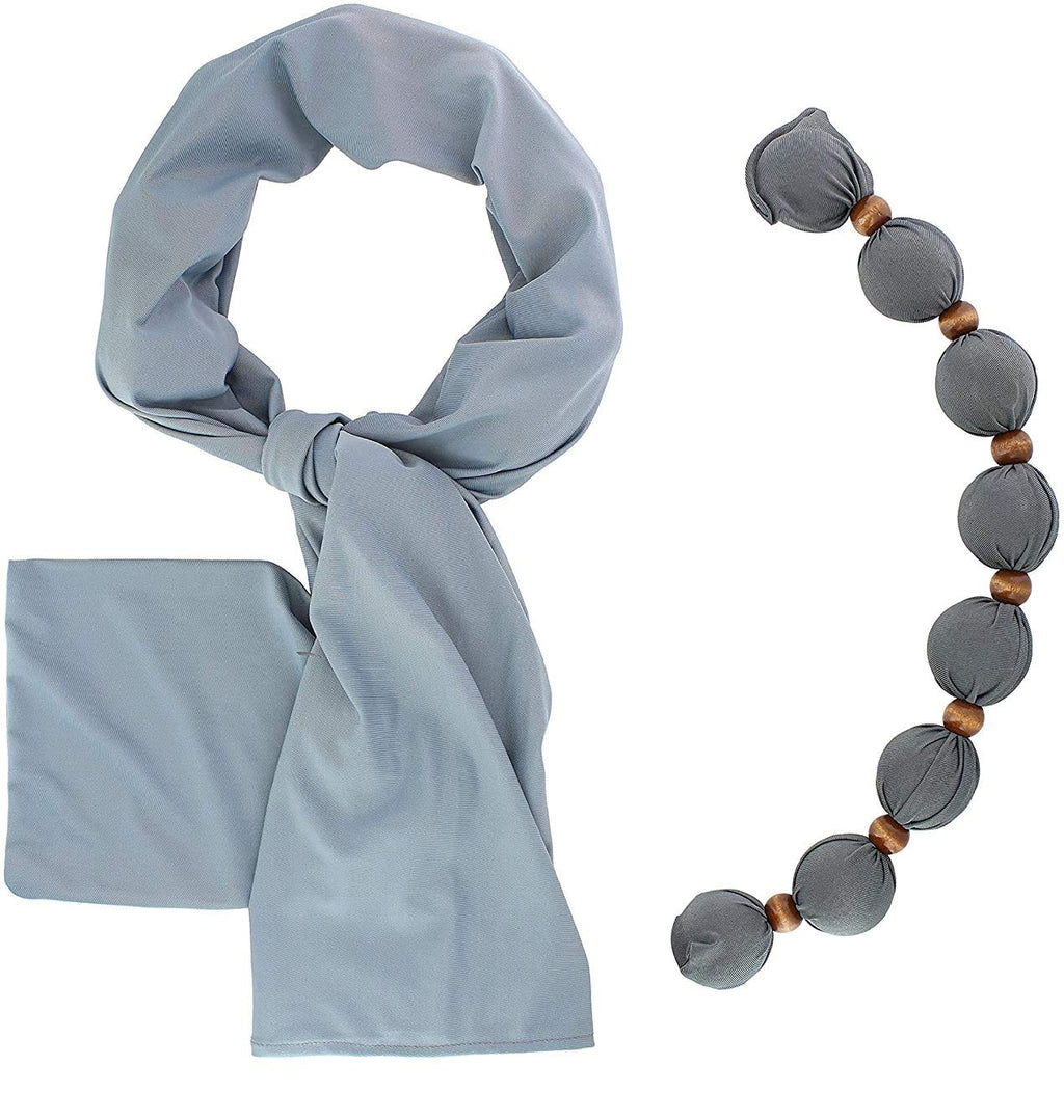 Nano-Ice Cooling Scarf Necklace | 2 Hours of Cooling Comfort for Hot Flashes, Menopause & Heat Intolerance | Mist Grey
