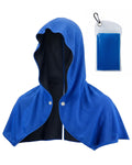 Cooling Hoodie Towel for Neck and Face，Sun Protection & Instant Cooling，Cool Towels for Hot Weather，Soft Breathable Towel for Sports, Gym, Workout, Camping & Cycling, Blue, 1 Pack