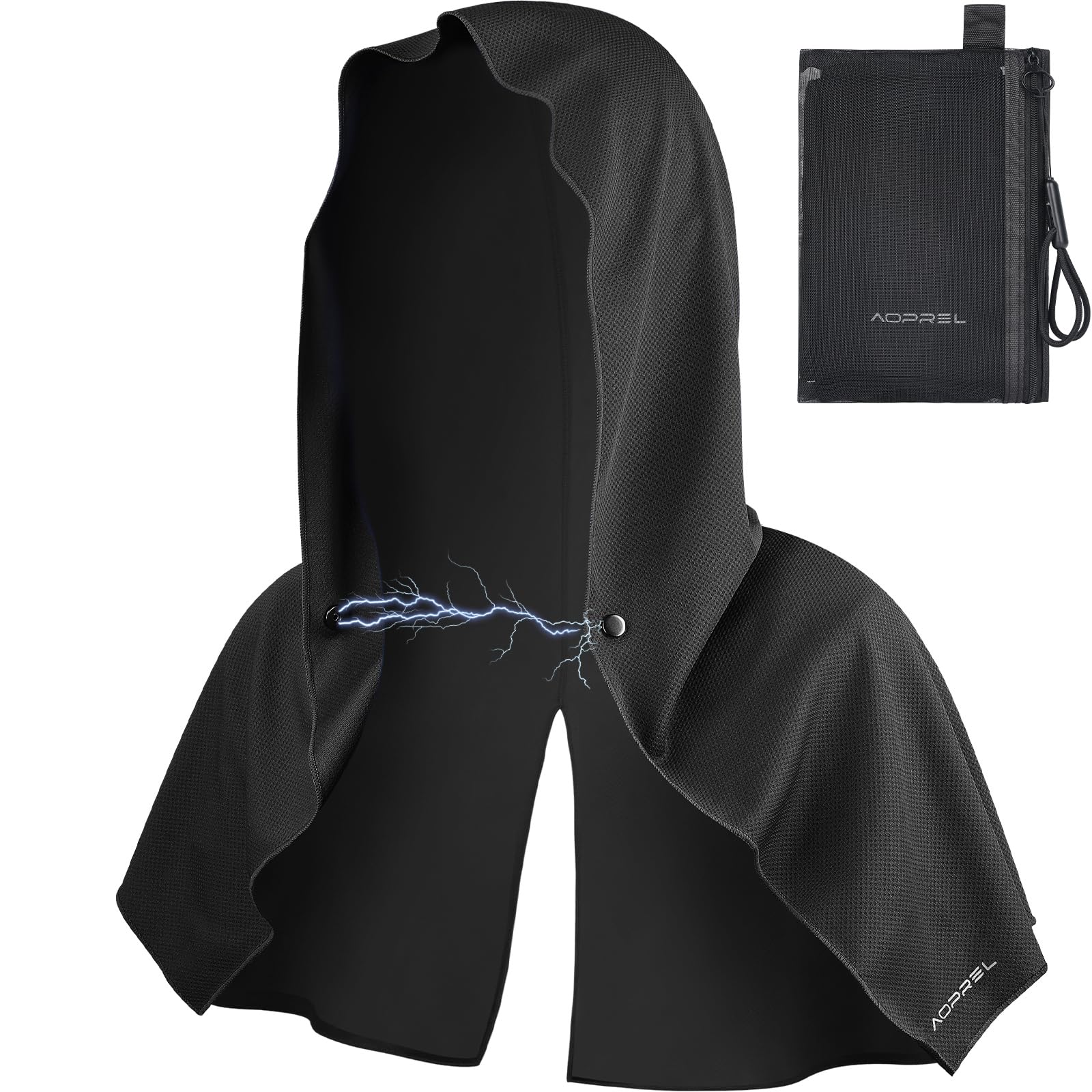 AOPREL Cooling Hoodie Towel Magnetic Lock Towels for Neck and Face UV Protection, Moisture-Wicking for Camping Gym and Yoga