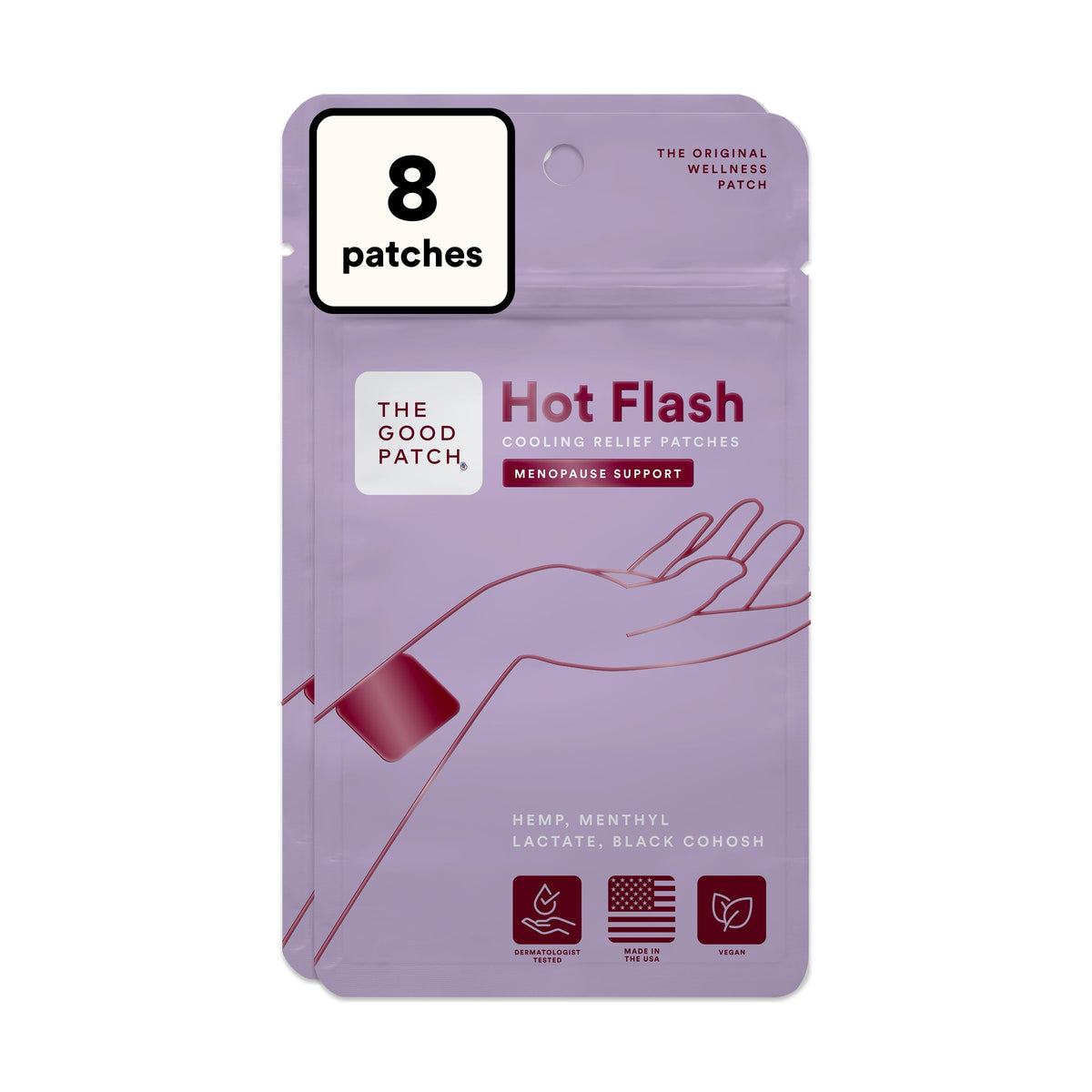 The Good Patch Hot Flash Hemp Cooling Patches (8 Total Patches)