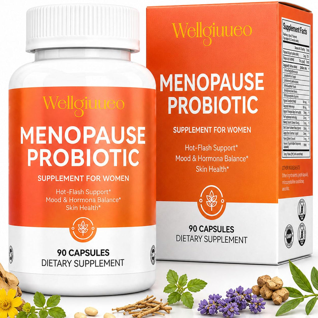 Menopause Supplements for Women 90 Capsules – Hot Flash, Night Sweats, Mood & Sleep Support – Female Hormone Balance Capsules Containing Black Cohosh, Red Clover, DIM, Probiotics & Ashwagandha