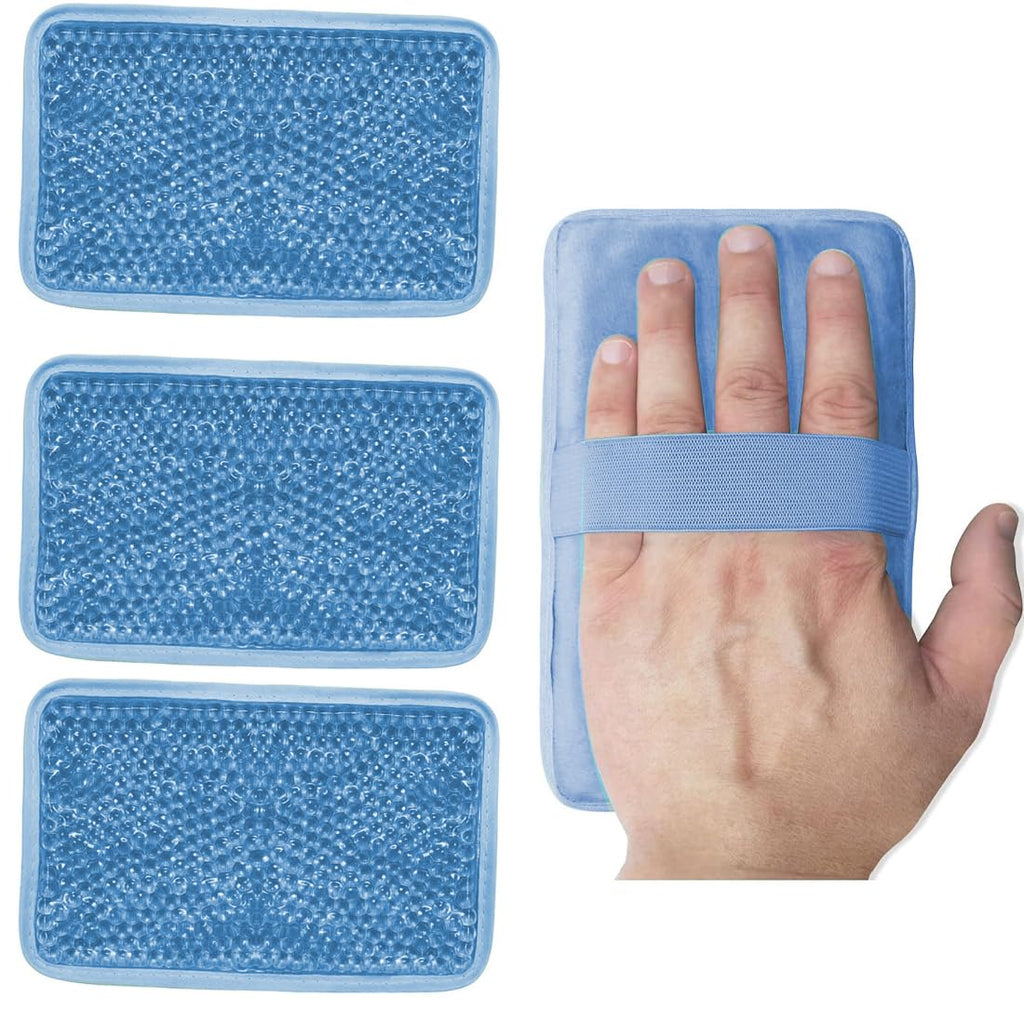 Ice Pack – Reusable Hot & Cold Compress for Pain Relief. | 3 pack blue, flexible design with soft covers, for knee, foot, ankle, neck, sports swelling & injuries