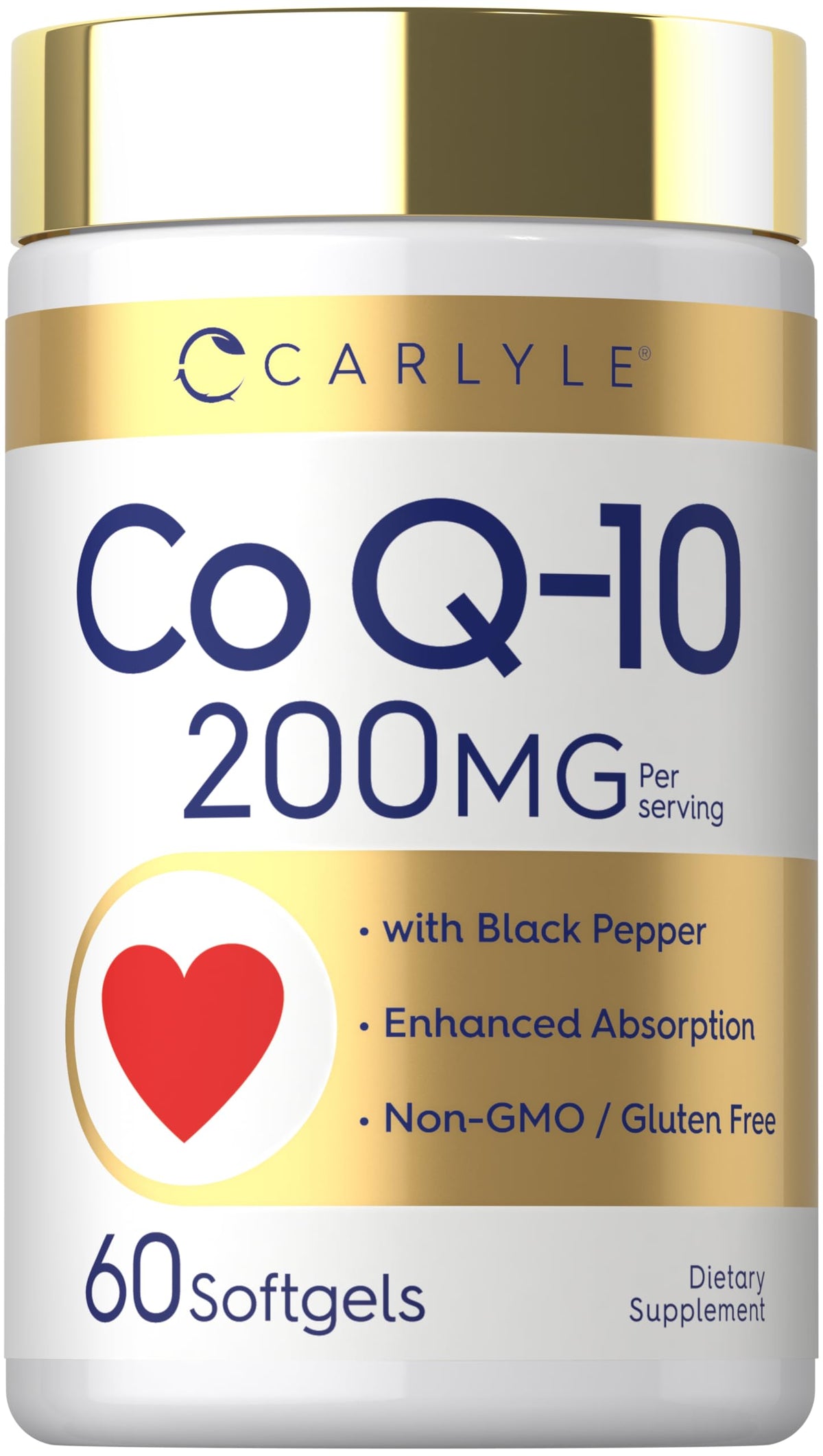 Carlyle CoQ10 200mg Softgels | 60 Count | with Black Pepper