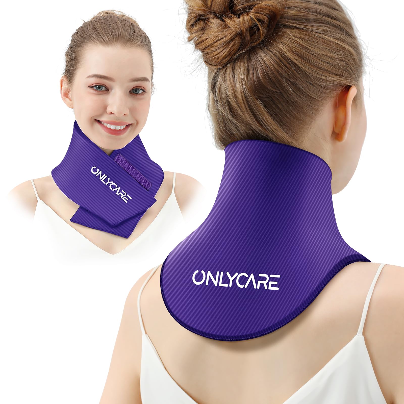ONLYCARE Neck Ice Pack Wrap Gel - Upgraded Ice Packs for Neck Reusable | Hot and Cold Compress, Relief of Pain, Swelling, Sprains, Office Pressure