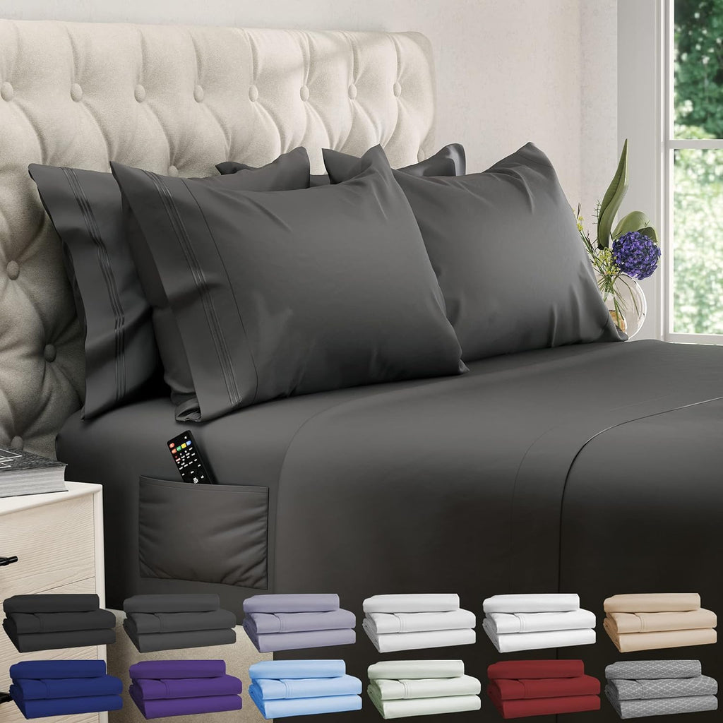 DREAMCARE Full Size Sheets - 6 pcs Breathable Cooling Sheets Full Size Bed