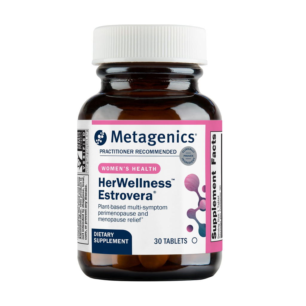 Metagenics Estrovera, Menopausal Comfort Support, 30 Tablets | Menopausal Comfort Supplement, Clinically Studied ERr 731 Rhubarb Extract, Supports Menopausal Symptom Relief, Vegetarian