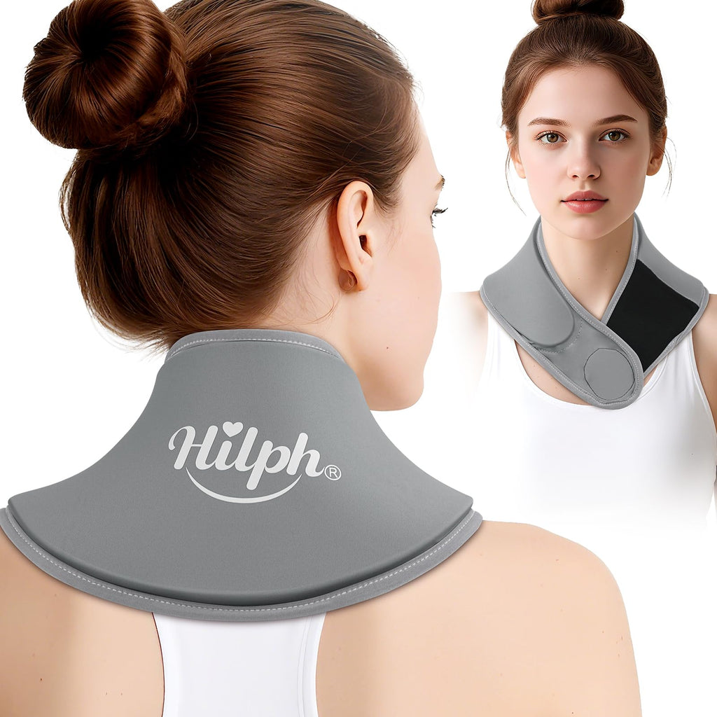 Hilph Neck Ice Pack Wrap Gel, Soft Gel Ice Pack for Cervical Neck Pain | Reusable Cold Compress Therapy, for Surgery Recovery, Tonsillectomy, Thyroidectomy, Swelling, Muscle Soreness, Hot Flashes