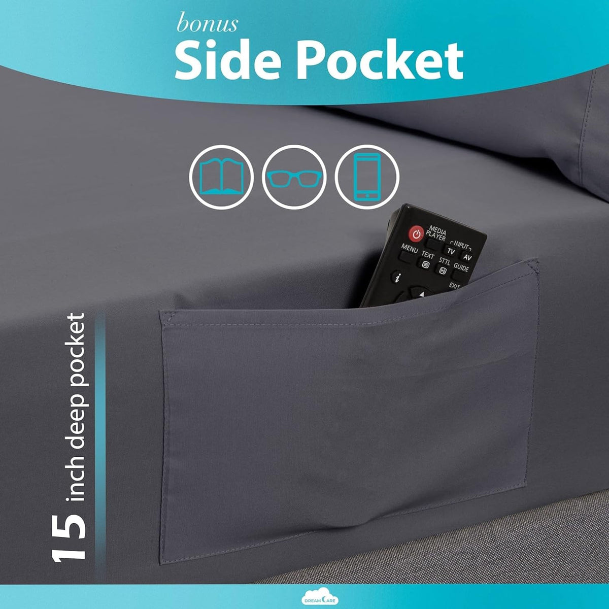 DREAMCARE Full Size Sheets - 6 pcs Breathable Cooling Sheets Full Size Bed
