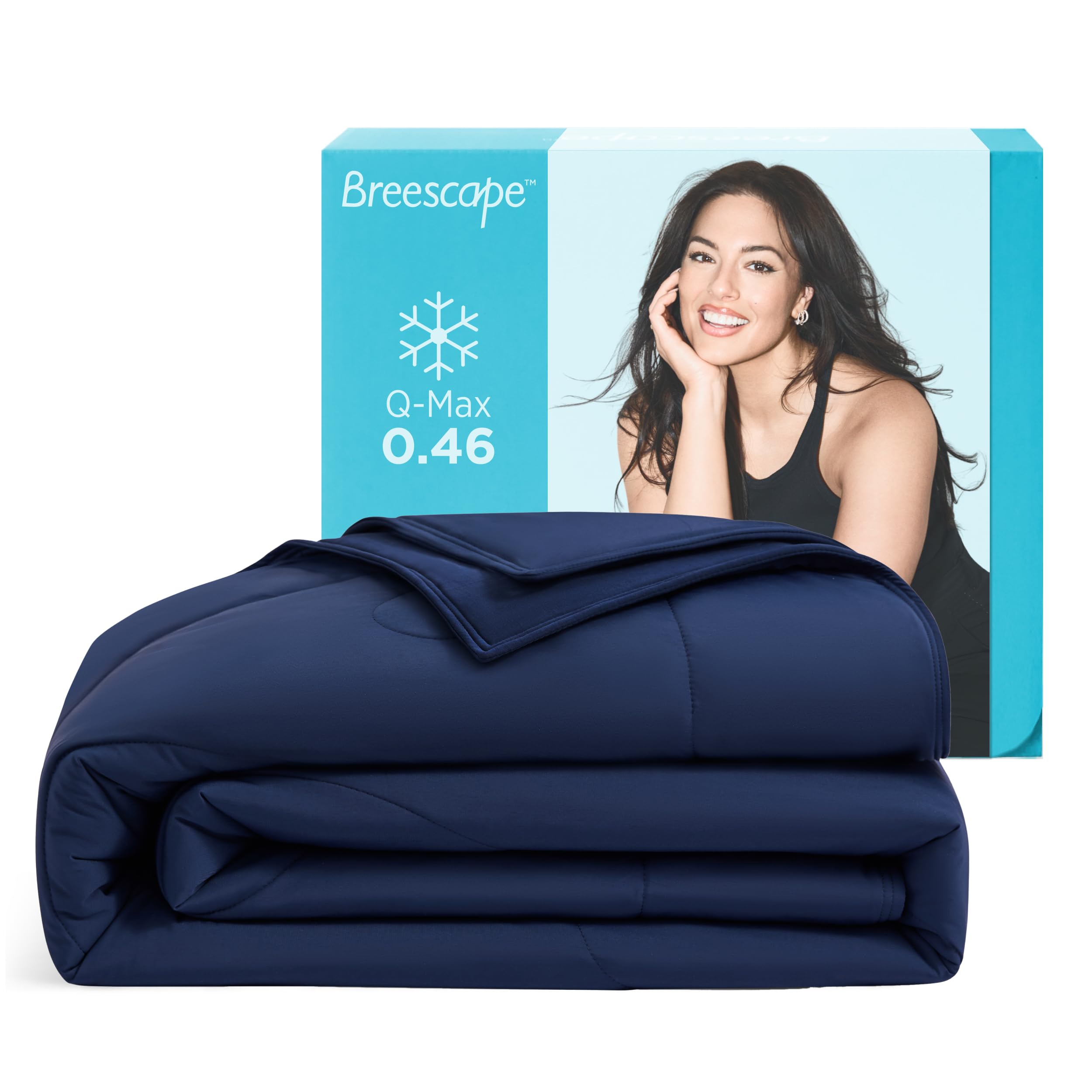Cooling Comforter Blanket - BlendTek Q-Max>0.46 Tech, Cooling Blanket for Hot Sleepers & Night Sweats Relief, Breathable Lightweight Summer Bedding, Queen 96x96 Inches, Ivory
