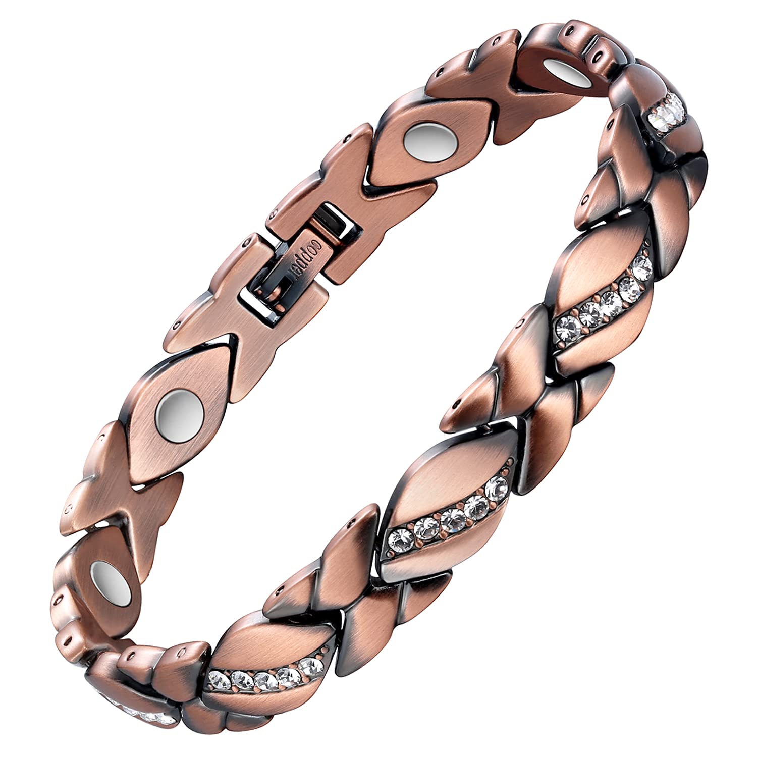 Pure Copper Bracelets for Women,Ultra Magnetic Bracelets for Women with 3500 Gauss Magnets,Crystal Valentine's Day Jewelry Gift, Sizing Tool | 3500 Gauss Magnets,Valentine's Day Jewelry Gift, Free Sizing Tool