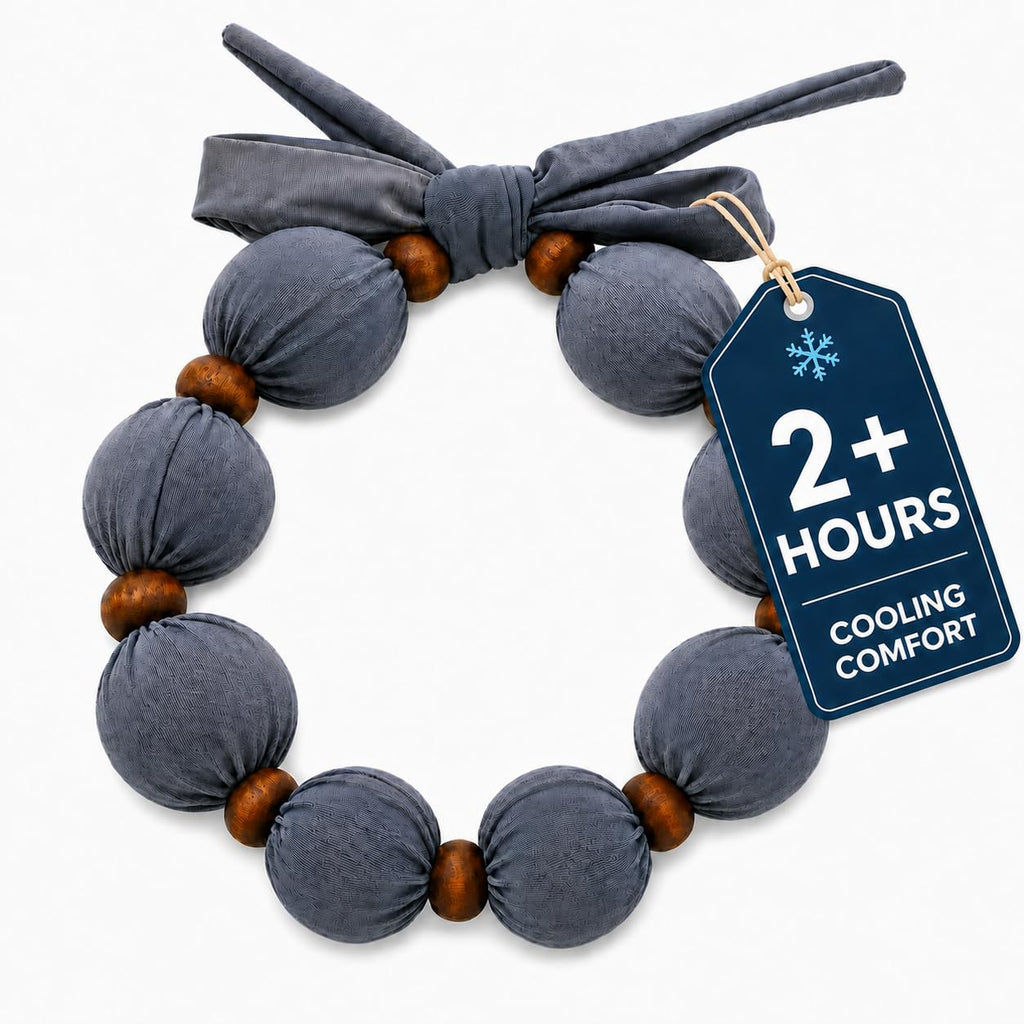Nano-Ice Cooling Necklace | 2 Hours of Cooling Comfort for Hot Flashes, Menopause & Heat Intolerance | Mist Grey