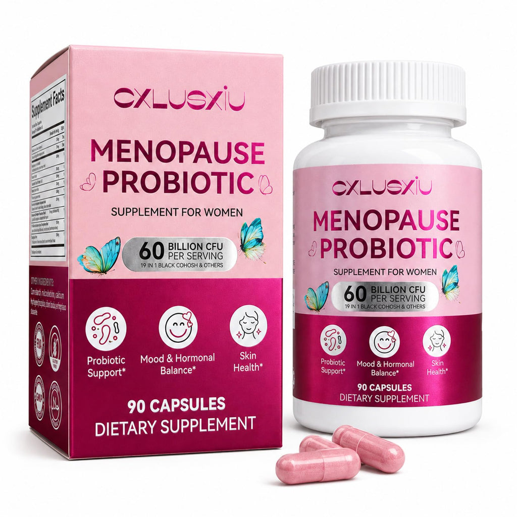 Menopause Supplement for Women, Night Sweat & Hormone Free Hot Flash Relief, Menopause Balance Capsules with Probiotics, Black Cohosh, Support Complete Pre Peri Post Menopause, 90 Capsules