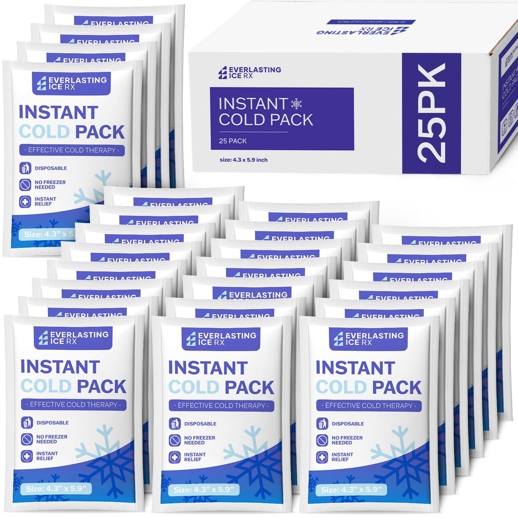 25 Pack Instant Ice Packs for Injuries, Disposable Instant Cold Pack