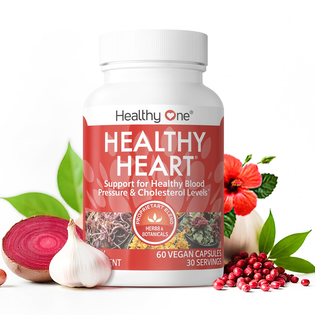 Healthy Heart - Healthy Cholesterol Circulation & Blood Pressure - 60ct