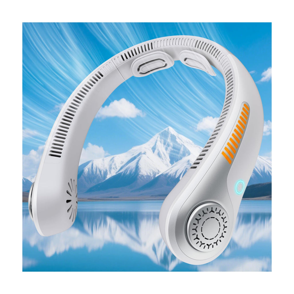 Portable Neck Fan Rechargeable Wearable Personal Fan Blow Cold Air, 5 Speeds, USB Battery, Neck Cooler with Neckbrace, Gift for Men Women, Sports, Gardening, Home, Outdoors, Travel, Camping