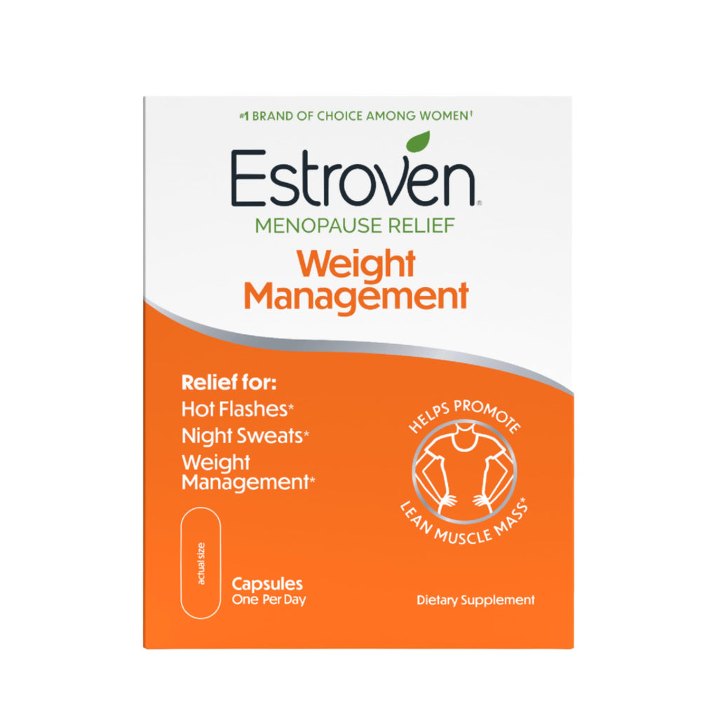 Estroven Weight Management for Menopause Relief Supplement for Women, 30 Ct | Hormone-free, Drug-free, Hot Flash & Night Sweat Relief*, Black Cohosh, Perimenopause Pre-menopause Support, 1 Capsule Daily