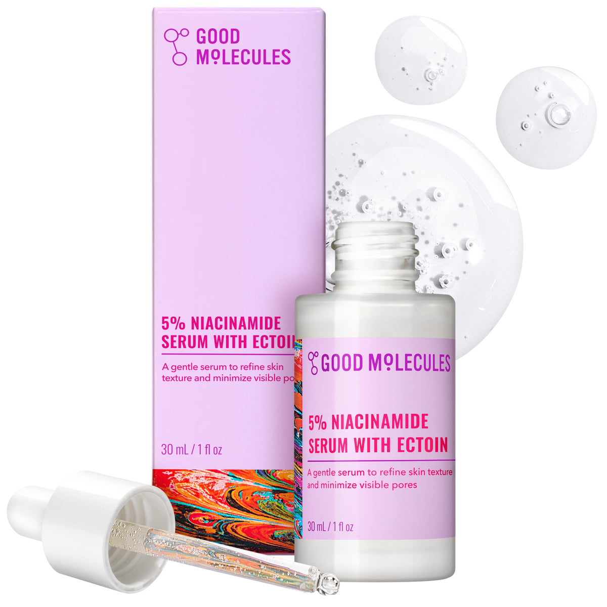 Good Molecules 5% Niacinamide Serum with Ectoin, Pore Serum, 1 fl oz