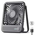 Koonie USB Desk Fan, Strong Wind Ultra Quiet Small Mini Fan | 180° Tilt Folding & 3 Speeds Adjustable, USB-C Corded Powered Personal Fan for Office Desktop Bedroom, Black, NO BATTERY