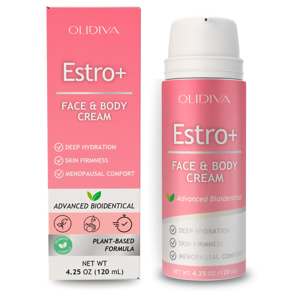 Estro+ Face Cream for Woman | Bioidentical Hormone Support & Synthetic Estriol Free Skin Hydration | For PMS & Menopausal Comfort & Skin Firmness – 4.23 oz (3 Month Supply)