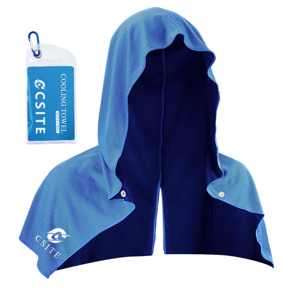 CSITE Cooling Hoodie Towels, Instant Cooling Towels for Neck and Face, UPF 50 Sun Protection, Ice Towel for Hot Weather, Head Towel for Sports, Camping, Cycling & More Activities