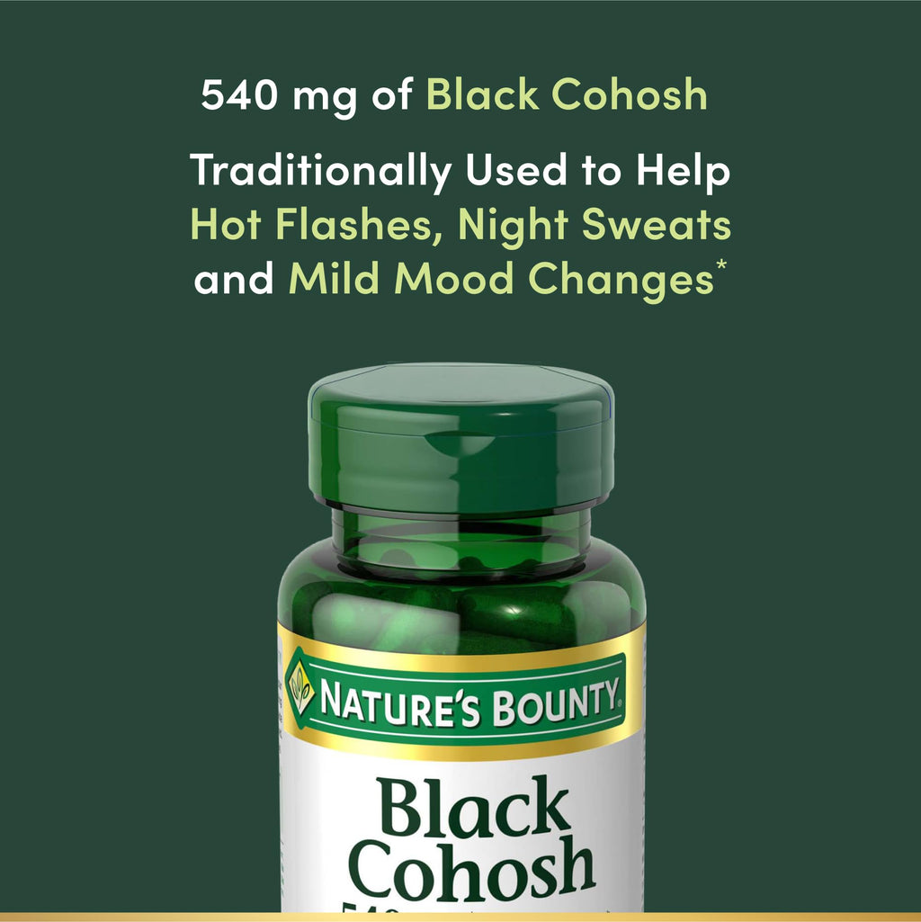Nature's Bounty Black Cohosh Root Supplement, 540 mg, 100 Capsules