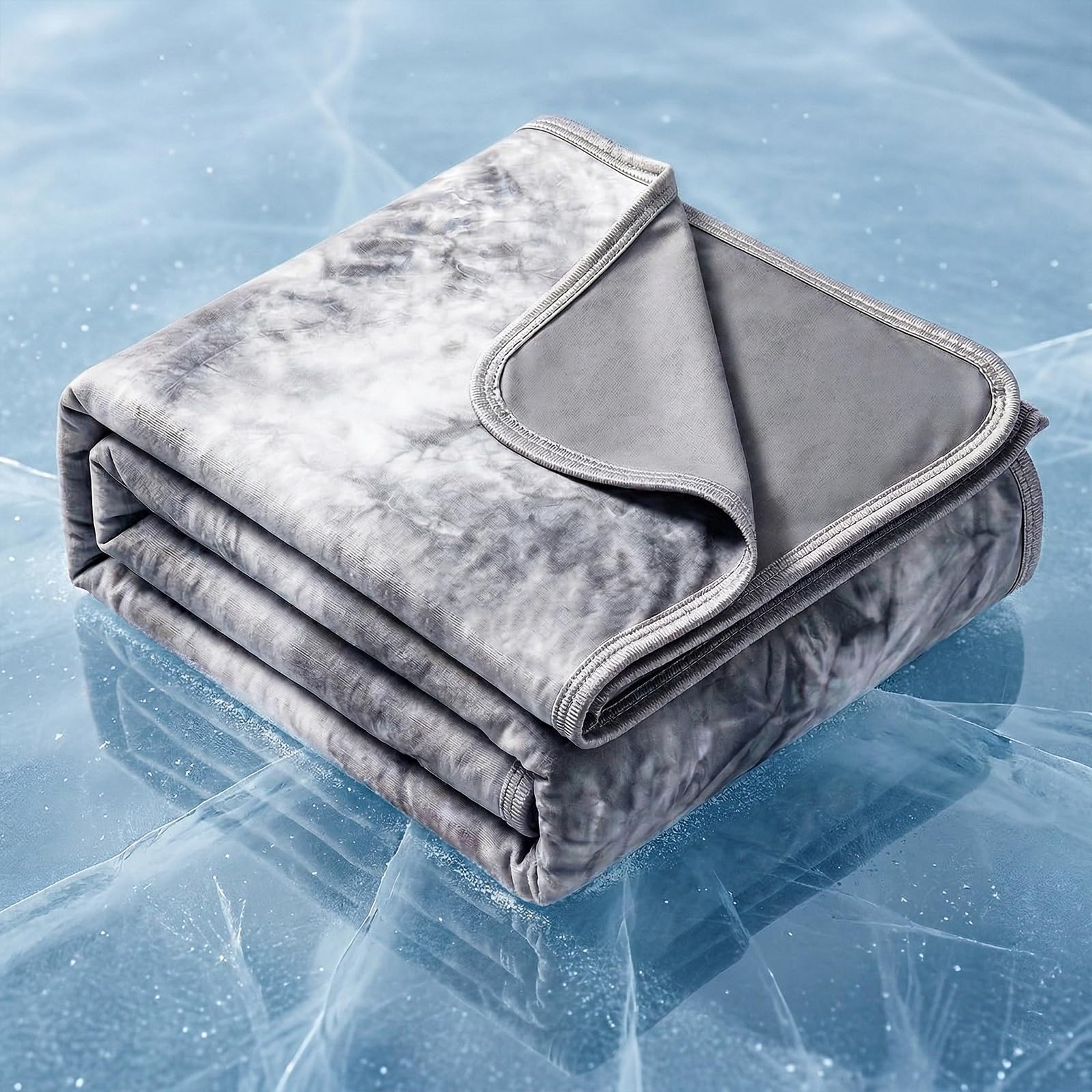 Cooling Blanket Throw 50"x70" for Hot Sleepers | Cold Summer Soft Blanket for Bed Couch and Travel Absorbs Heat Q-Max>0.35 Cool Lightweight Throw for Night Sweats Menopause