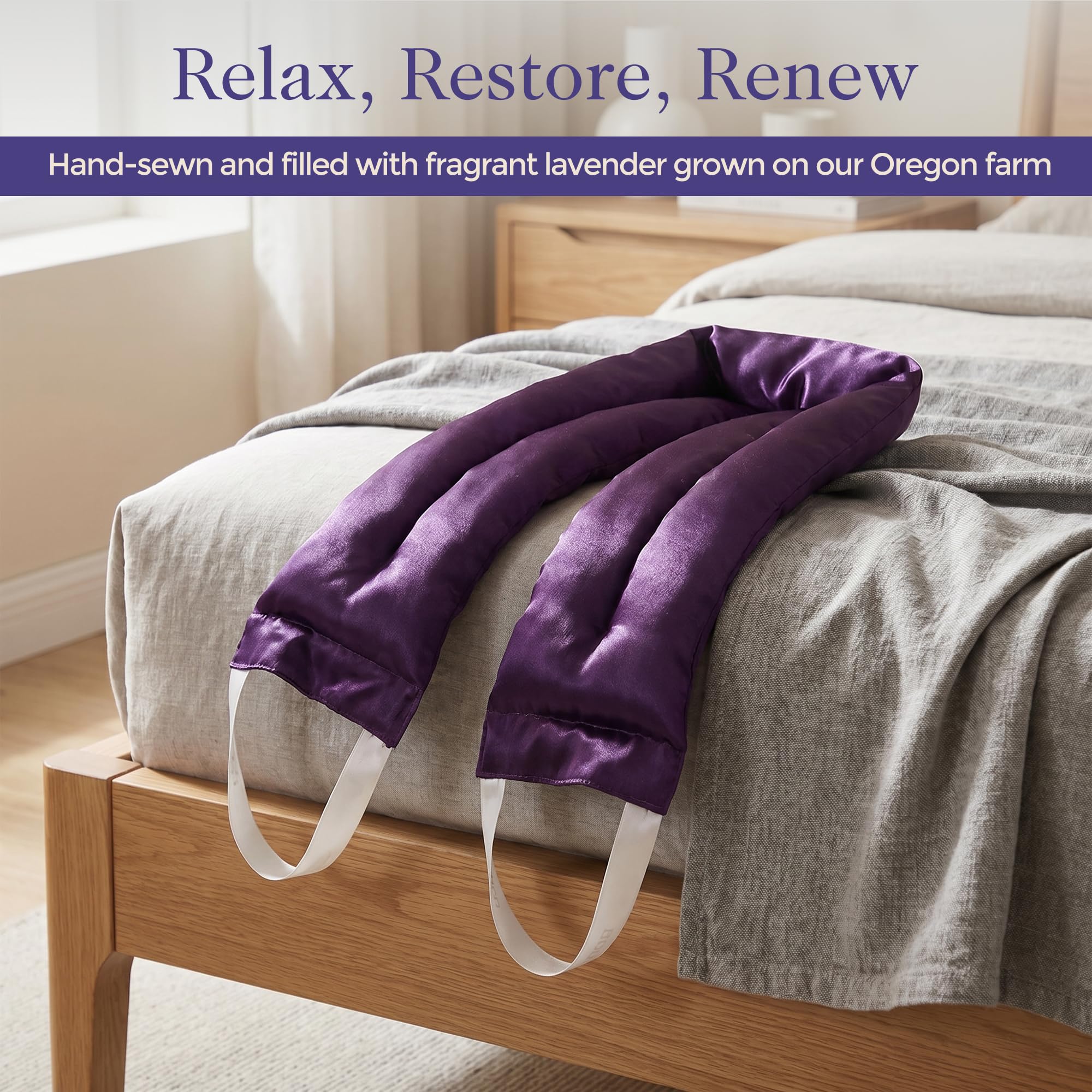 Victoria's Lavender Luxury Lavender Neck Wrap - Made in the USA | Microwavable Neck Heating Pad, Aromatherapy Wrap for Men & Women, Filled with Lavender Buds & Flax Seed, Relaxing Spa Gift