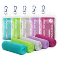 Cooling Towels - 5 Pack Gym Towels, Gym Towel for Working Out, Yoga Towel | Microfiber Breathable Mesh Fabric, Large Size: 40"L × 12"W, Reusable & Easy To Clean, Equipped With Waterproof Storage Pouch