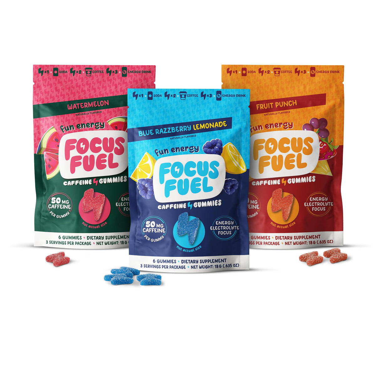 FocusFuel Enerji Sakızları - Çeşitli Numune Paketi (9 Porsiyon)