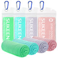 Sukeen 4 Pack Cooling Towels for Hot Weather 40"x12", Gym Towels for Men and Women, Soft Breathable Workout Towels for Yoga, Running, Sport, & More