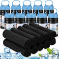 Honoson 10 Pcs Cooling Towels for Neck and Face, 47"x12" Sports Breathable Ice Towels Microfiber Chilly Sweat Rags with Portable Bottle for Gym Golf Athletes Yoga Workout Hot Weather (Black)