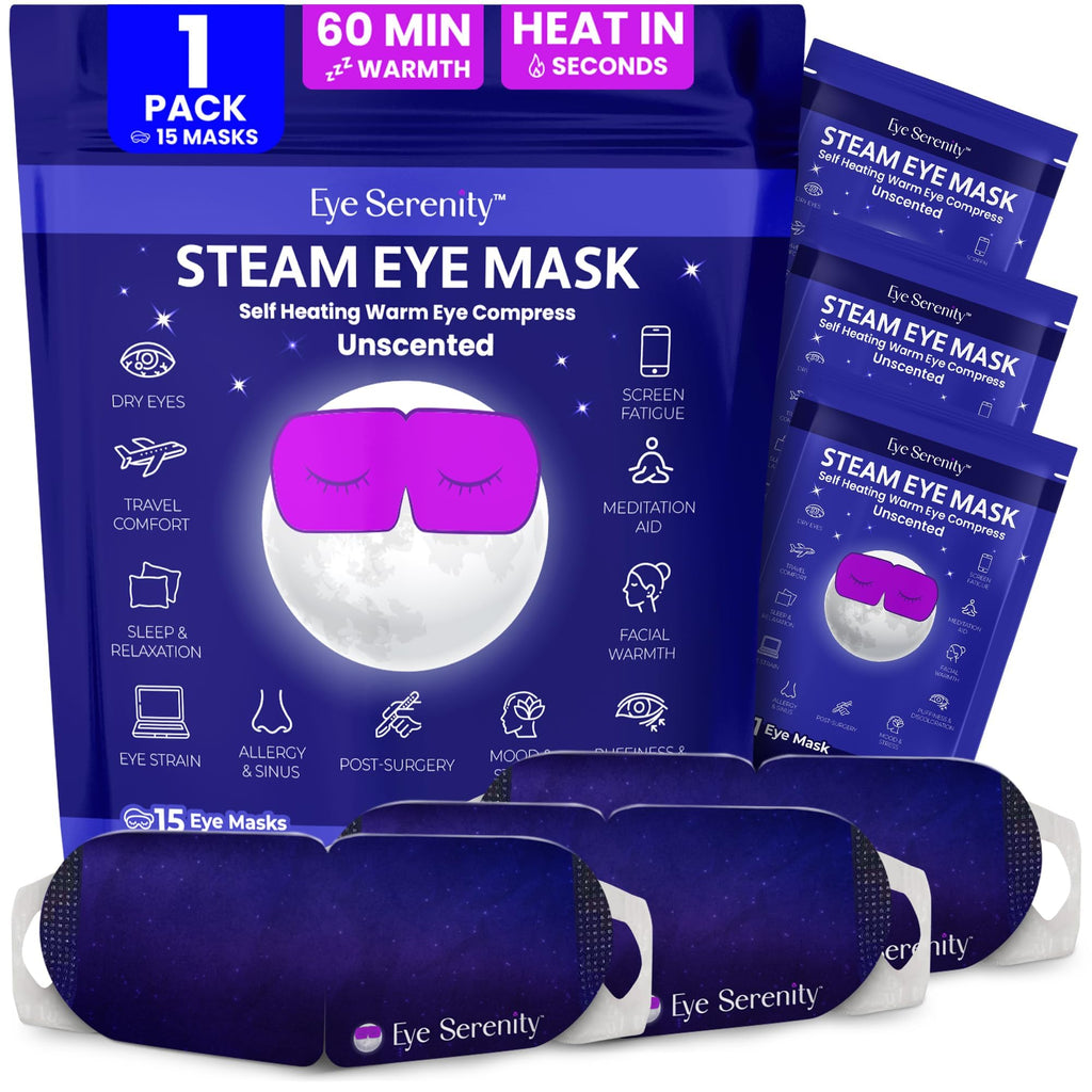 LURE Eye Serenity CHILL Self Cooling Eye Mask for Sleeping, Cooling Eye Patches for Dark Circles and Puffy Eyes, Cold Compress, Spa Relaxation and Self-care Gifts for Women & Men
