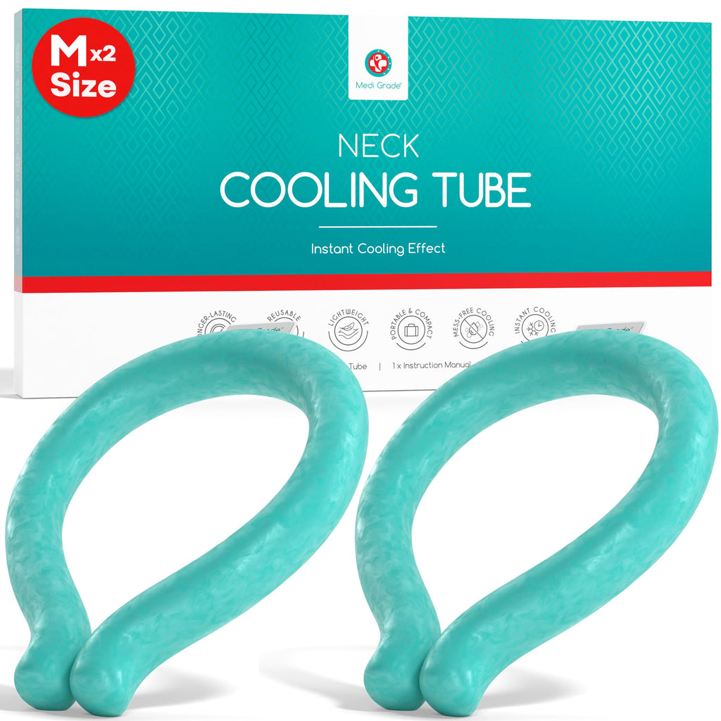 Medi Grade Neck Cooling Tubes 2 Pack, Cooling Neck Wrap Ice Ring, Medium