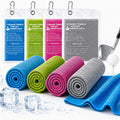 4 Pack Cooling Towels (40" × 12"), Soft Breathable Cooling Microfiber Ice Towels for Neck & Face, Instant Cooling Neck Wraps for Golf, Gym, Running, Yoga, Camping, Outdoor Sports & Hot Weather