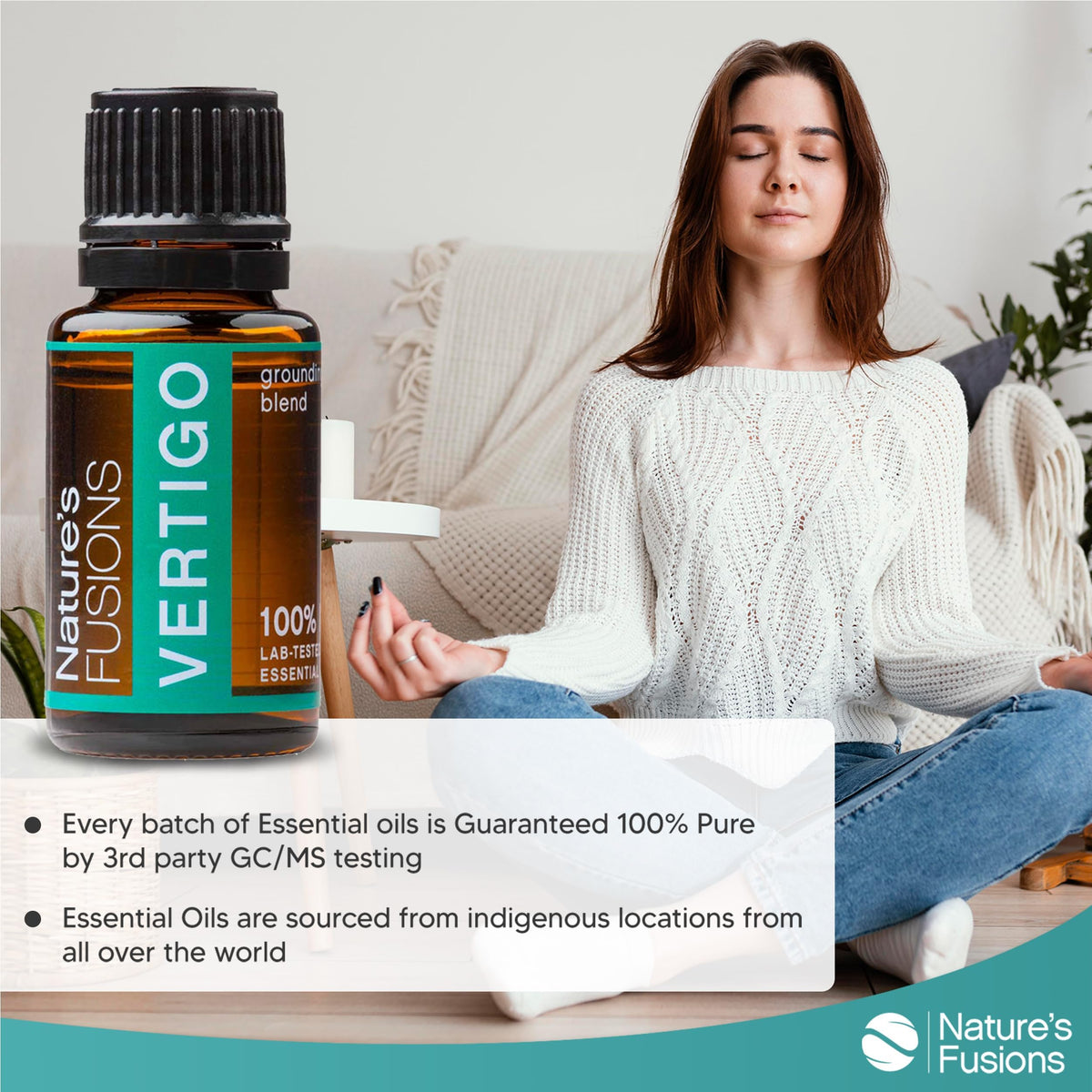 Nature's Fusions Vertigo Relief Essential Oil Blend w/Peppermint - 15ml