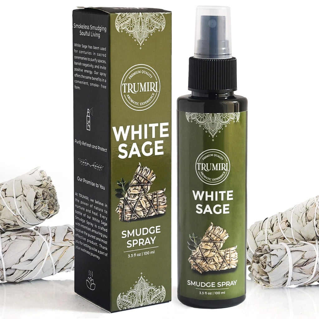 White Sage Spray for Spiritual Cleansing Negative Energy and Protection - Smudge Spray Made with Natural Non Toxic Sage Essential Oil - Salvia Blanca para Limpiar