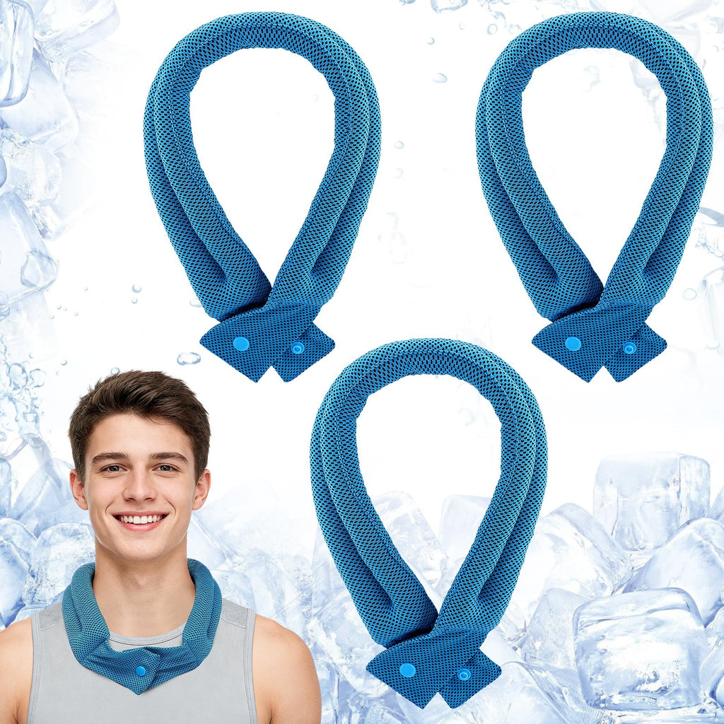 Acostop 3 Pcs Breathable Soft Cooling Neck Wraps with Ice Polymer | Long Lasting Neck Coolers for Summer Heat, Men Women Cooling Towels for Hot Weather Sports Gym Workout Outdoor Works