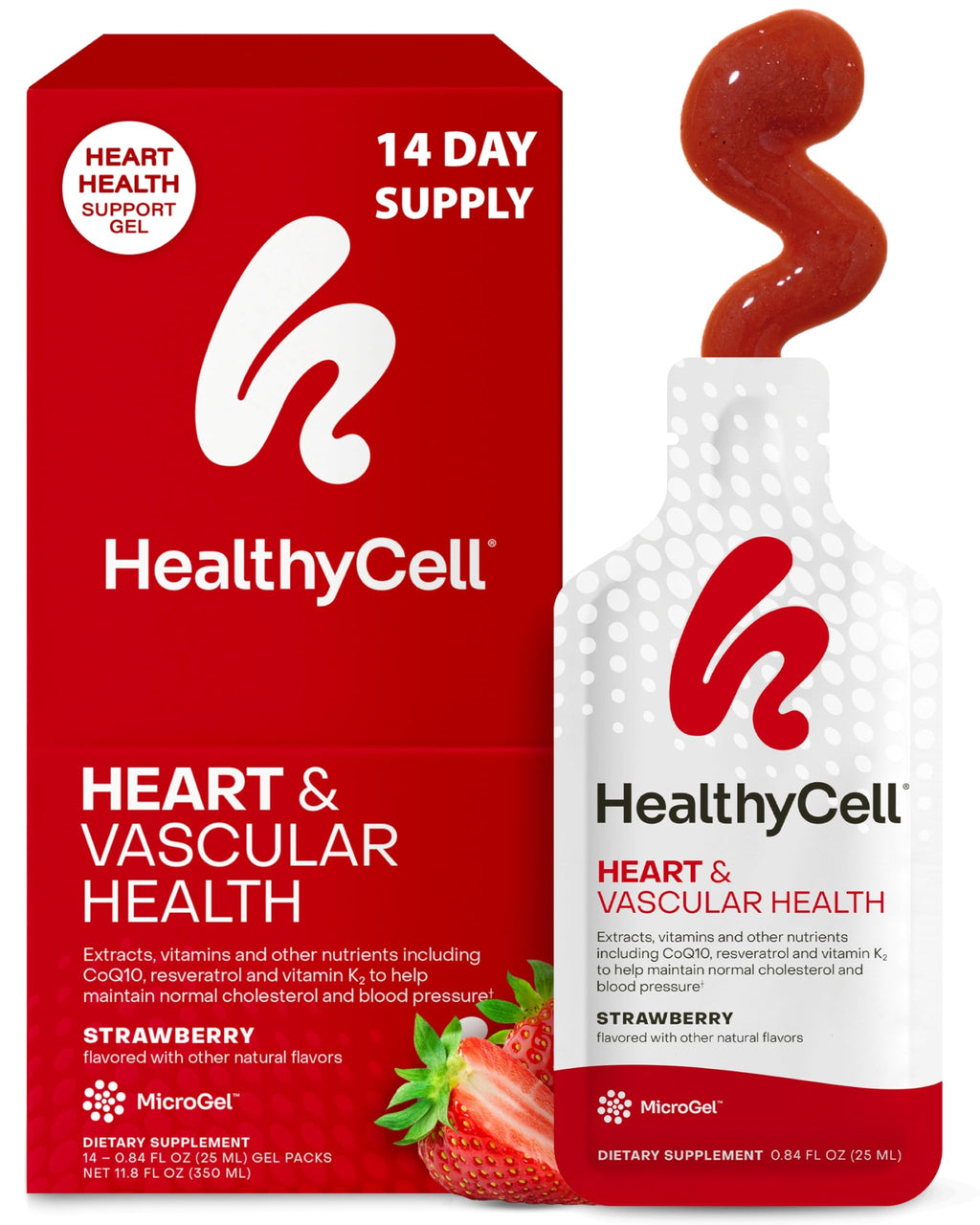 HealthyCell Heart & Vascular Health Daily Liquid Supplement - 14 Gel Packs